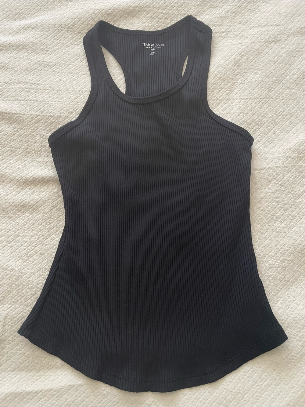 Year of Ours Black Ribbed Racerback Tank